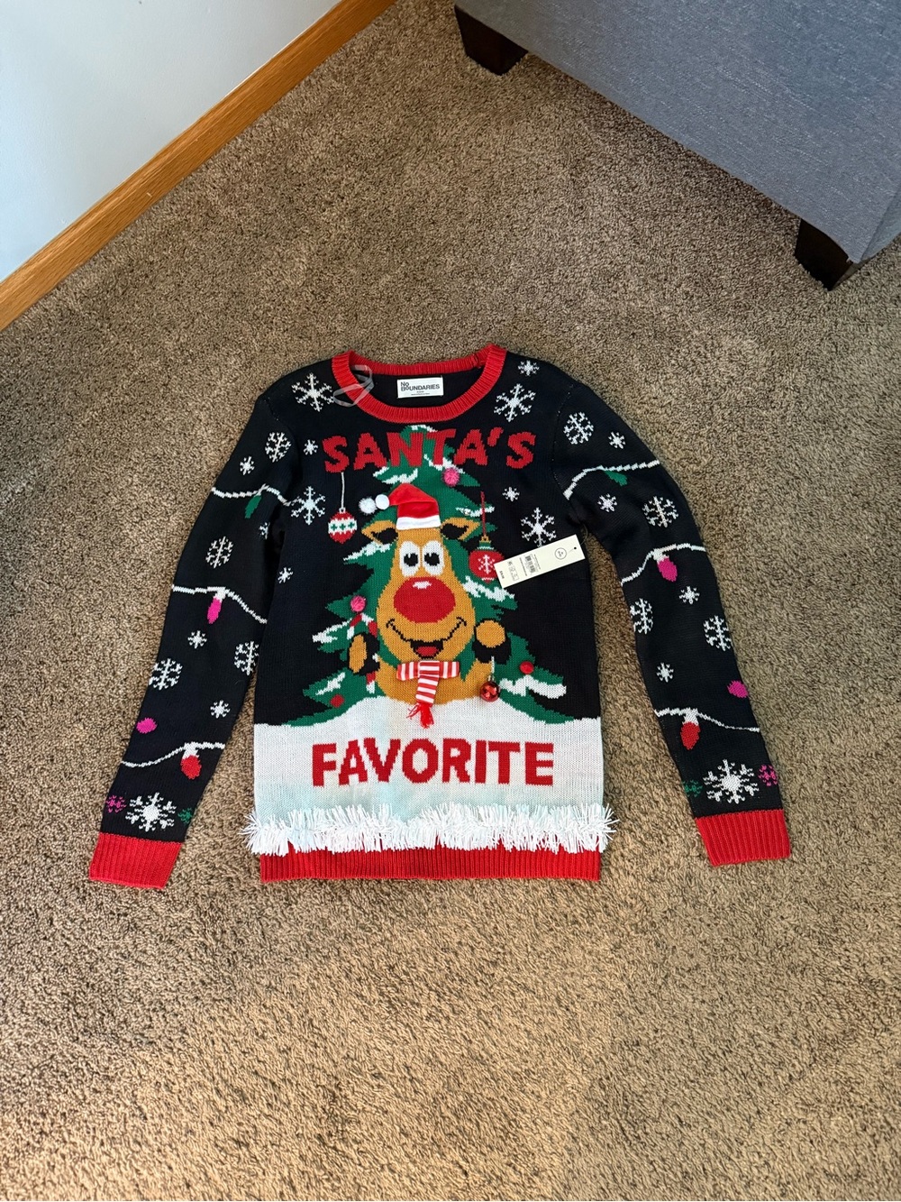 Women's Black & Red 'Santa's Favorite' Holiday Sweater